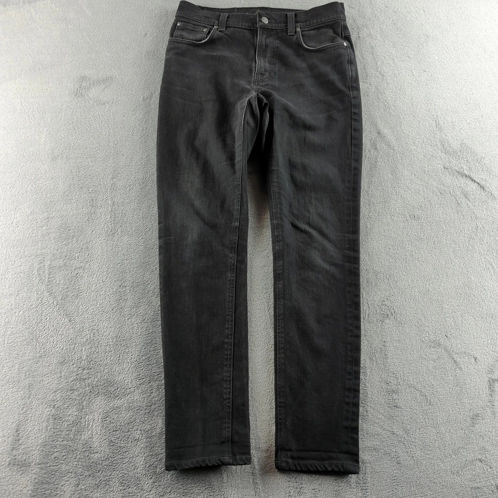 Nudie Jeans Mens 30x30* Black Brute Knut Dry Cold Slim Straight‎ Smooth Italy